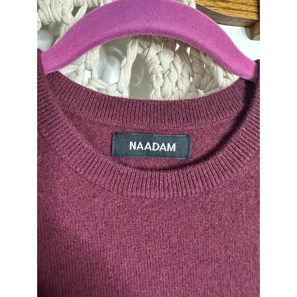 Naadam Cashmere Crew Neck Sweater Size Small Wine
